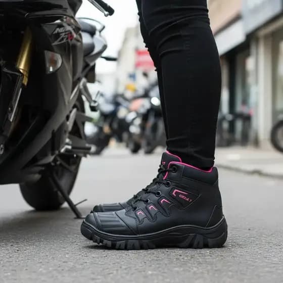 Bota Coturno Feminino Motoqueiro Motoboy Casual Confortável Sola Costurada Original