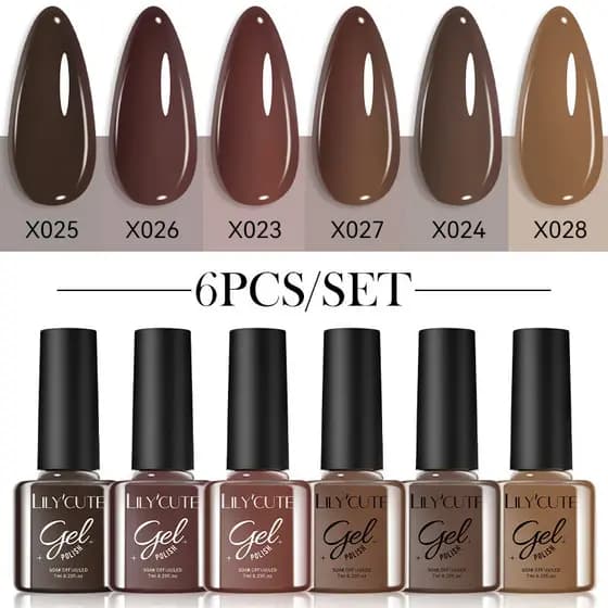 LILYCUTE 6 Cores Conjunto De Esmaltes Em Gel De Esmalte Todas As Estações Arte De Unhas Embeber Kit LED Manicure Para