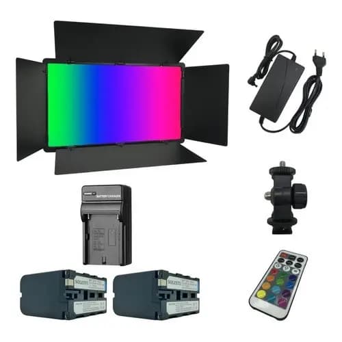Painel Led 50w Soleste U800+ Rgb+2 Baterias F970+carregador1 S