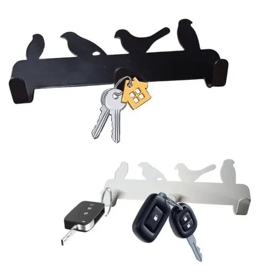 Porta Chave De Parede Decorativo Gancho Suporte Chaves Pássaros