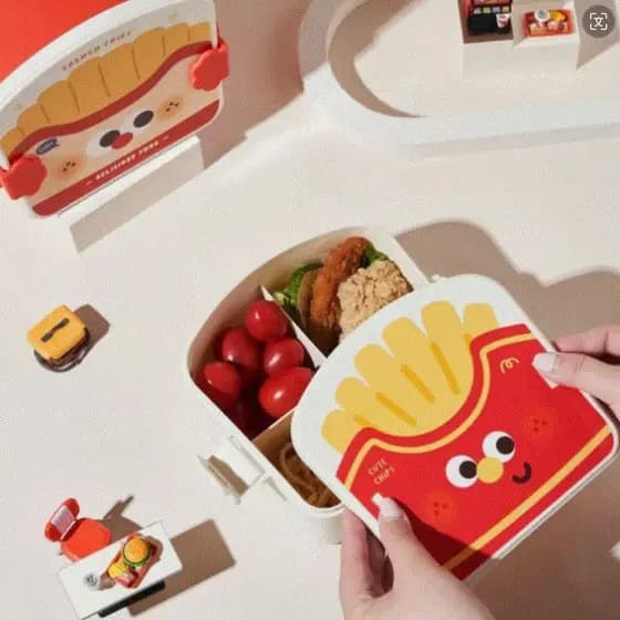 Lancheira Pote Marmita Infantil Divisórias Batata Frita Talher Microondas Escolar