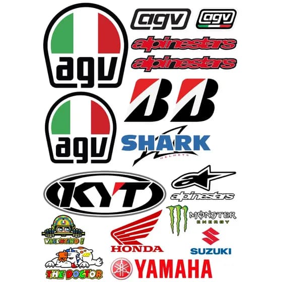 Adesivos DTF UV AGV Kyt 46 para motos capacetes etc.. em alto relevo