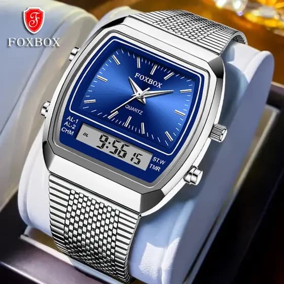 LIGE Fashion Digital Relo Watch Quartz Sports Masculino Double Time Fuso Semanal Display Relógio À Prova D'água