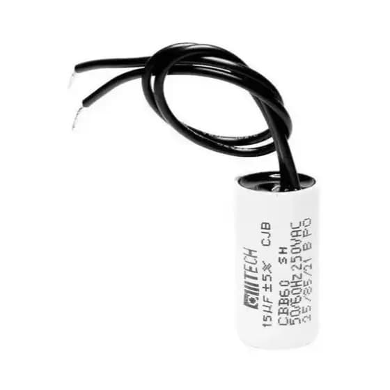 Capacitor Motor Permanente 15UF 250V para Portão Elétrico Ventilador