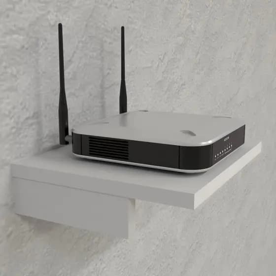 Suporte para Roteador Modem wifi Prateleira Flutuante Escritório Home Office Casa Decoração Sala fixar parede