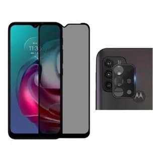 Película de Vidro 3D Privacidade Anti Spy + Pelicula Camera lente 3D para Motorola Moto G10 G20 G30