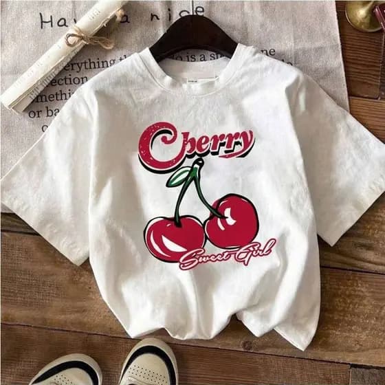 Blusa Criança Cherry Cereja Infantil Feminina Menina Juvenil