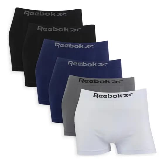 Kit 6 Cuecas Boxer Classic Reebok Microfibra Adulto Original