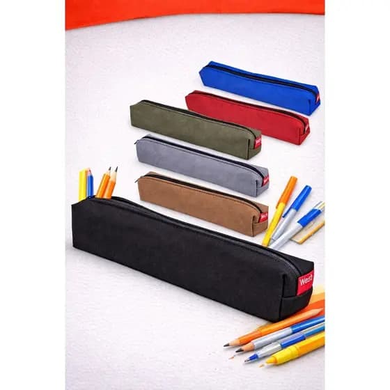 Kit 2 Estojos Escolares Retangulares 20,5x5x3,5cm Cores Diversas top moderna