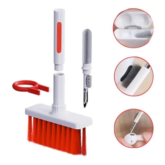 Kit Completo de Limpeza 5 em 1: Escova, Esponja e Removedor para Eletrônicos