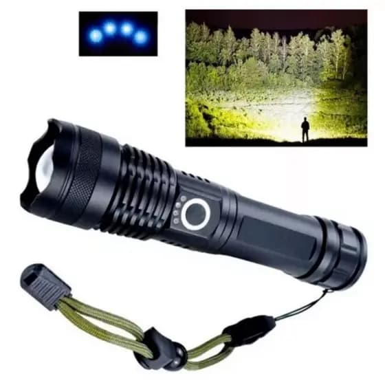 Lanterna T9 com Luz Ajustável e Resistente a Choques - Acompanhe suas Aventuras