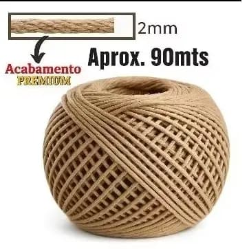 Linha Rústica 2mm para Presentes e Embalagens Presentes Cartas Convites fina 2mm Rami Sisal
