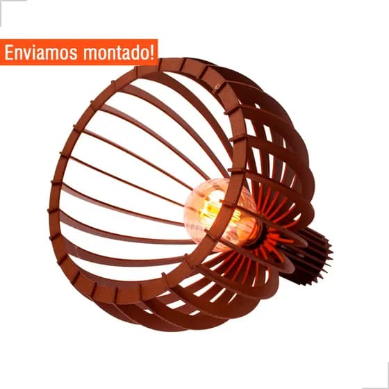 Pendente Luminária de Teto Decoração Estilo Rústico Cozinha Balcão Bancada Área Gourmet MDF