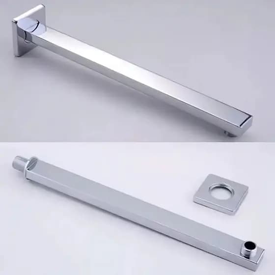 Braço De Chuveiro Ducha Cromado Para Banheiro Parede Aço Inox De Parede 40CM