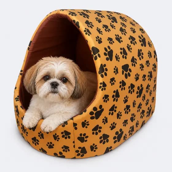 Cama de Cachorro Iglu Igloo Fechada Quente Macia Caminha Pet Gato Inverno Tamanhos M G GG