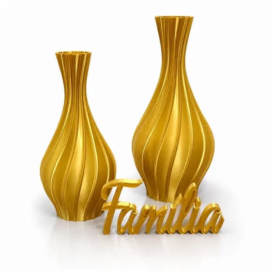 Kit 2 Vasos Decorativos Em Espiral Minimalista com Letreiro Moderno com Decoração Sala Quarto