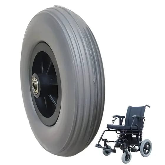 Roda Dianteira Pneu Maciço 200x50 Cadeira Rodas Furo 8mm Cinza