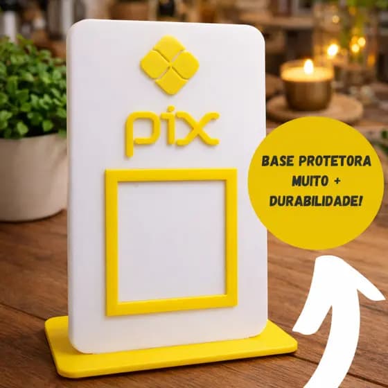 Placa de Mesa Pix com QR Code Solução Prática para Recepção, Escritório e Consultório