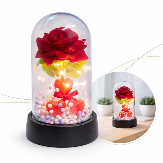 Rosa Encantada Luminária Iluminação Suave Presente Especial