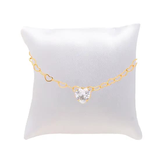 Kit 10 Pulseira Madrinha Pedra Cristal Folheada + Almofadinha