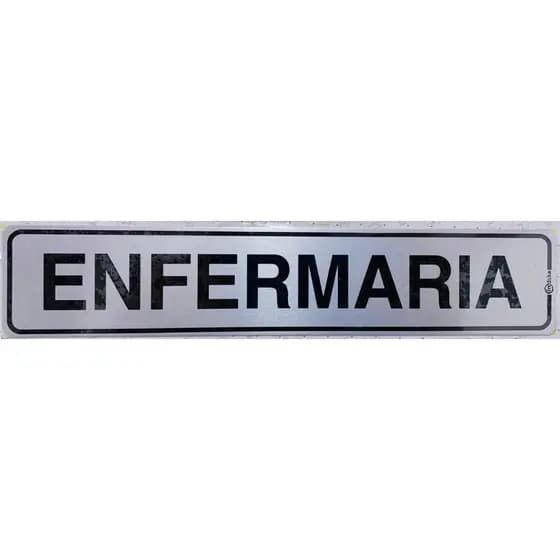 Placa De Sinalização 5x25cm Alumínio - Enfermaria