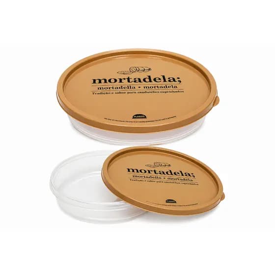 Porta Frios Para Mortadela 750ml Decorado Plasútil - Marrom