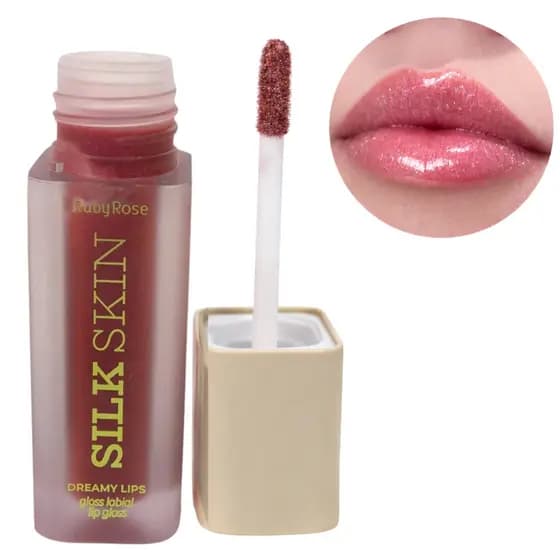 Gloss Labial Silk Skin Dreamy Lips Com Brilho De Gliter Fino Ruby Rose