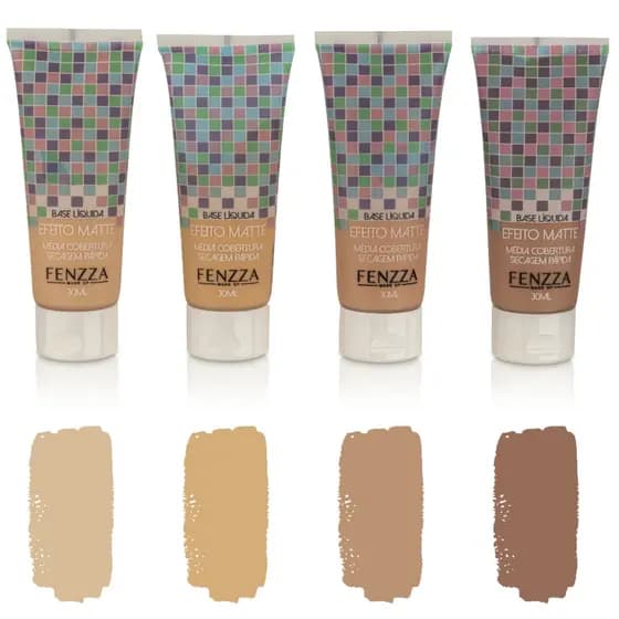 Base Líquida Matte Fenzza 30ml Cobertura Média Secagem Rápida