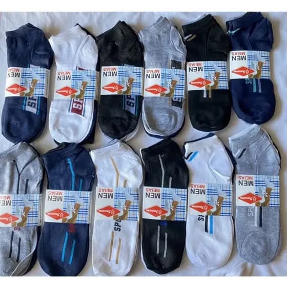 kit 3 a 24 Pares de Meias Soquete Masculinas Cores Variadas
