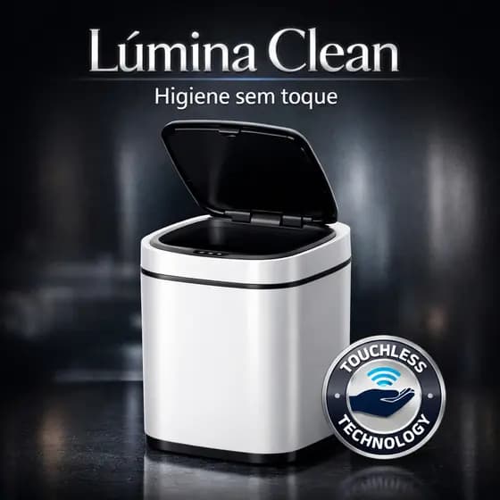 Lixeira Automática Lúmina Clean Lixeira Automática 15L Sensor de Movimento Recarregável , Sem Toque
