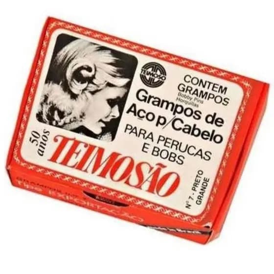 Caixa c/ 50 Grampos Teimosão Grande Em Aço Preto Para Cabelo N°7- Teimoso