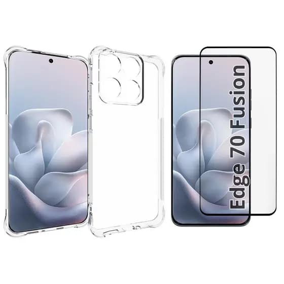 Capa Capinha Case Anti Impacto + Película Cerâmica Para Motorola Moto Edge 70 Fusion