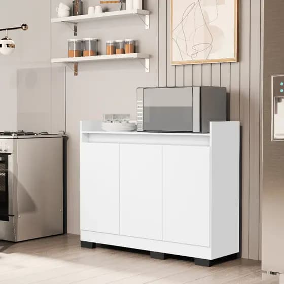 Aparador Buffet Real Retrô com 3 Portas e Prateleira Interna - Diversas cores