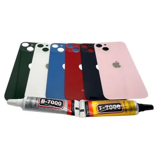 Tampa Vidro Traseira Para iPhone 13 COM FURO MAIOR + Uma COLA 15ML