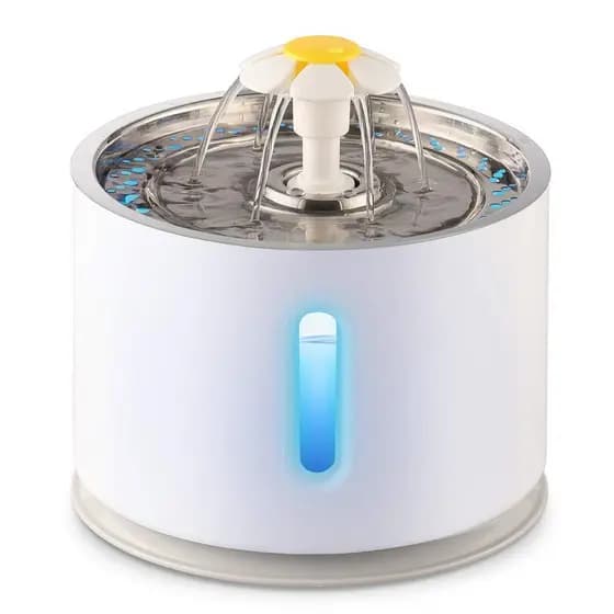 Bebedouro para Pet - Aço Inoxidável com Luz LED e Tomada USB (com adaptador)