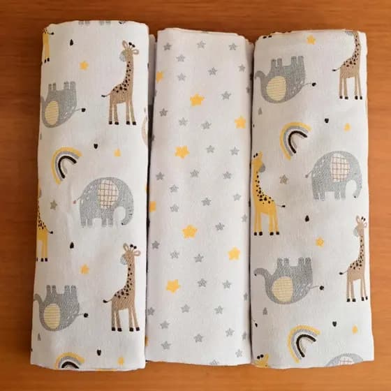 Cueiro 03 Unidades 50 cm x 80 cm Flanelado Bublim Petit