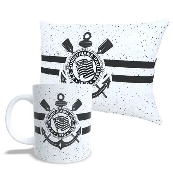 Kit almofada e Caneca Personalizada Seu time Timão, Gaviãóes presentee Romantico e ideal Oferta