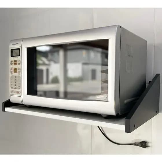 Prateleira Suporte Branco com Preto para Microondas 35L