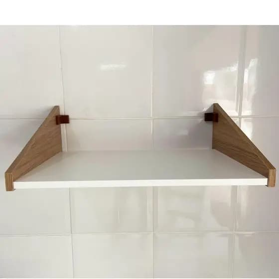 Suporte Nicho para Microondas 35L Branco com Madeirado