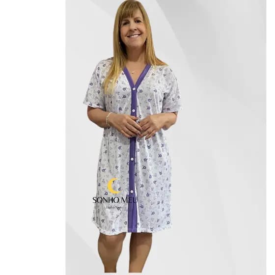Camisola aberta com botão com manga pós cirurgia Maternidade vestido