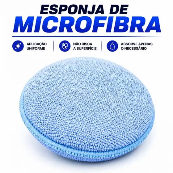 Esponja aplicadora de Microfibra Para Selante, Ceras e Polimento Automotivo Carros - Nor