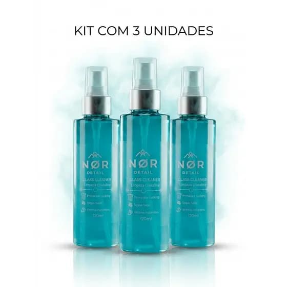 Kit 3 x Limpa Vidros Automotivo Antiembaçante De ParaBrisa De Carro Tira Manchas de Chuva Nor Detail