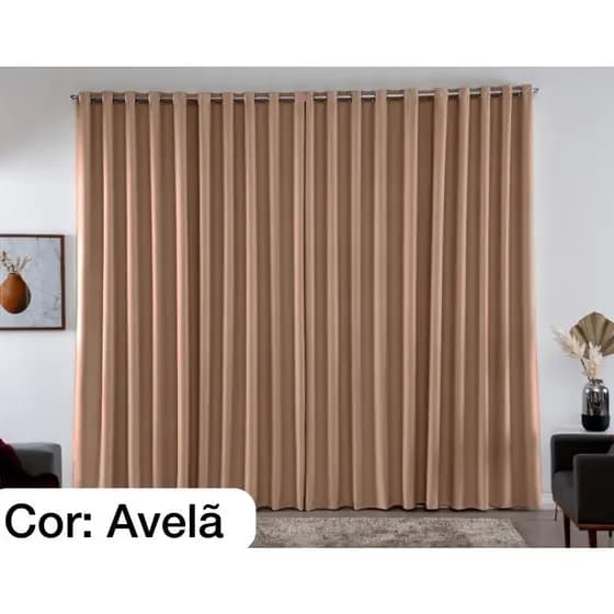 Cortina Blackout Sala e Quarto Em Tecido 4.00 X 2.70 Corta Luz Varão