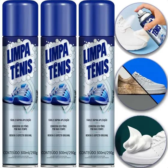 Kit 3 Limpa Tênis Premium Espuma Mágica Limpeza Profunda a Seco Tira Encardido - Petroplus