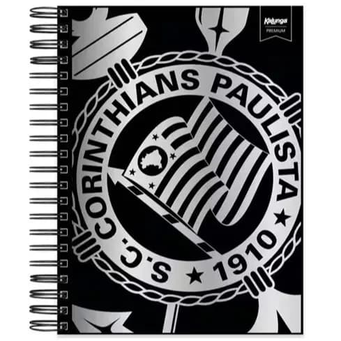 Caderno Universitário Capa Dura Premium, 10 x 1, 150 folhas, Corinthians, 2638397, Spiral Sccp - PT 1 UN