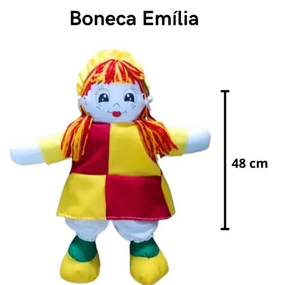 Emilia Boneca De Pano Artesanal Sitio Do Pica Pau Amarelo ( A PRONTA ENTREGA )