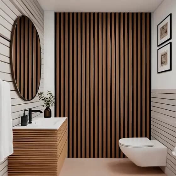 Painel Ripado Flexível Decorativo Amadeirado 10 cm x 5 Metros - Cor: Freijó