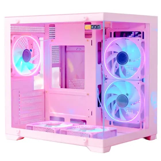 Gabinete Gamer Aquario Clanm Grodd Candy Lateral de Vidro