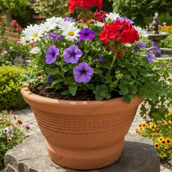 Vaso de Barro Violeta N°01 Jardim Flores