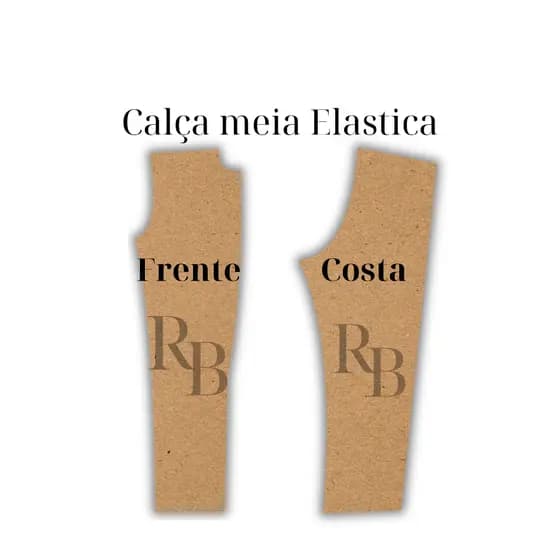 Molde, Modelagem Calça cos na frente e elástico atras (MEIA ELASTICA) em papel semi Kraft